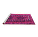 Sideview of Machine Washable Persian Pink Traditional Rug, wshtr308pnk