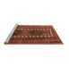 Sideview of Machine Washable Persian Brown Traditional Rug, wshtr308brn