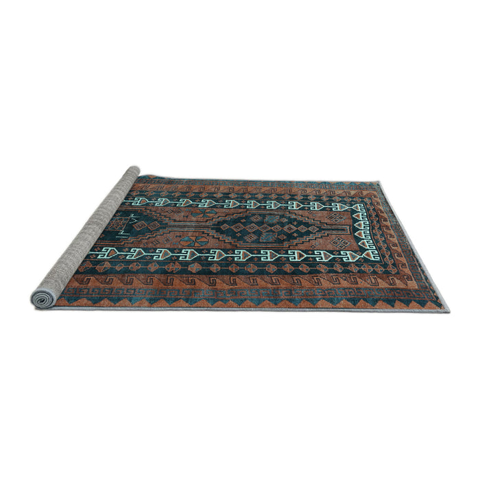 Sideview of Machine Washable Persian Light Blue Traditional Rug, wshtr308lblu