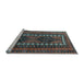 Sideview of Machine Washable Persian Light Blue Traditional Rug, wshtr308lblu