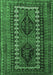 Machine Washable Persian Emerald Green Traditional Area Rugs, wshtr308emgrn