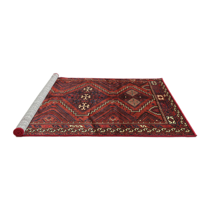 Sideview of Machine Washable Traditional Sienna Brown Rug, wshtr309