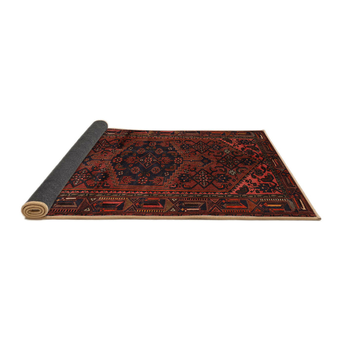 Sideview of Traditional Saffron Red Persian Rug, tr3090