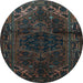 Round Persian Light Blue Traditional Rug, tr3090lblu