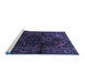 Sideview of Machine Washable Persian Blue Traditional Rug, wshtr3090blu