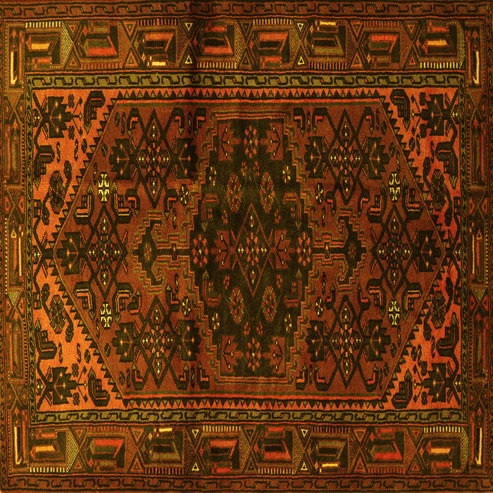 Square Machine Washable Persian Yellow Traditional Rug, wshtr3090yw