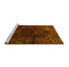 Sideview of Machine Washable Persian Yellow Traditional Rug, wshtr3090yw