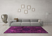 Machine Washable Persian Purple Traditional Area Rugs in a Living Room, wshtr3090pur