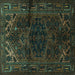 Square Persian Turquoise Traditional Rug, tr3090turq