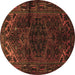 Round Machine Washable Persian Brown Traditional Rug, wshtr3090brn