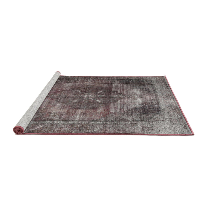 Sideview of Machine Washable Traditional Rosy-Finch Purple Rug, wshtr3091