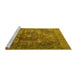 Sideview of Machine Washable Persian Yellow Traditional Rug, wshtr3091yw