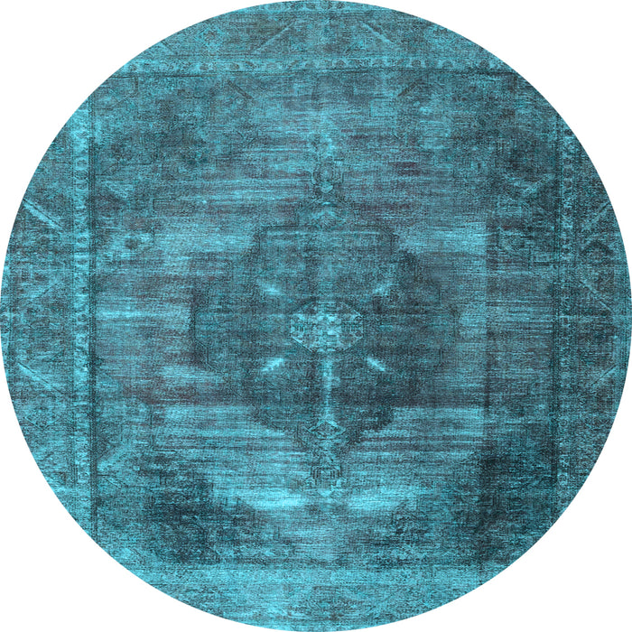 Round Persian Light Blue Traditional Rug, tr3091lblu