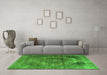 Machine Washable Persian Green Traditional Area Rugs in a Living Room,, wshtr3091grn