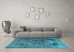 Machine Washable Persian Light Blue Traditional Rug in a Living Room, wshtr3091lblu