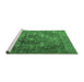 Sideview of Machine Washable Persian Emerald Green Traditional Area Rugs, wshtr3091emgrn