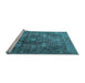 Sideview of Machine Washable Persian Light Blue Traditional Rug, wshtr3091lblu