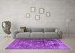 Machine Washable Persian Purple Traditional Area Rugs in a Living Room, wshtr3091pur