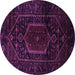 Round Persian Purple Traditional Rug, tr3092pur