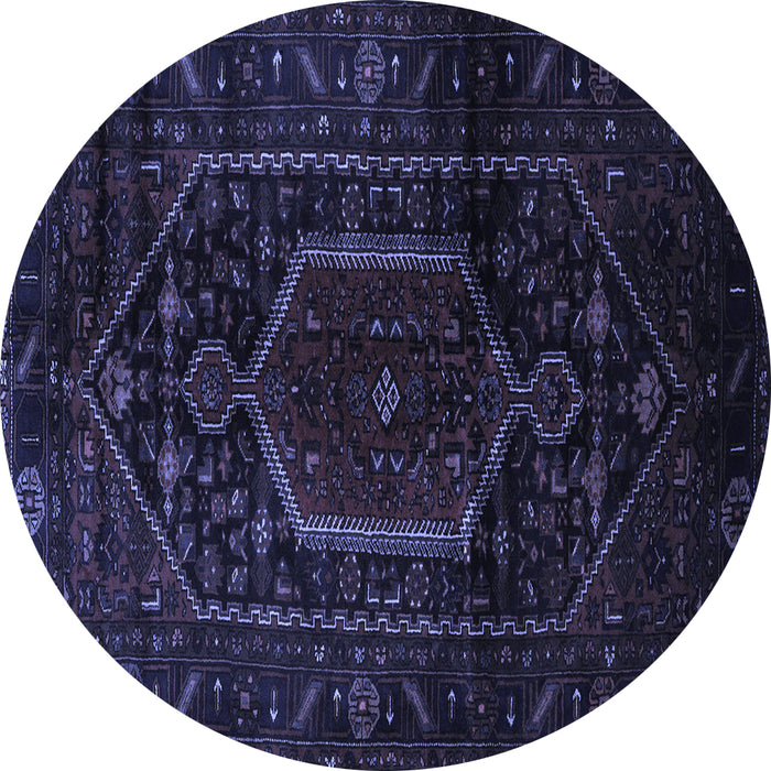 Round Persian Blue Traditional Rug, tr3092blu