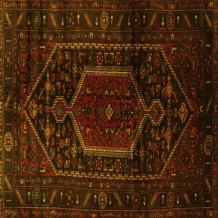 Square Persian Yellow Traditional Rug, tr3092yw