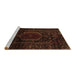 Sideview of Machine Washable Persian Brown Traditional Rug, wshtr3092brn