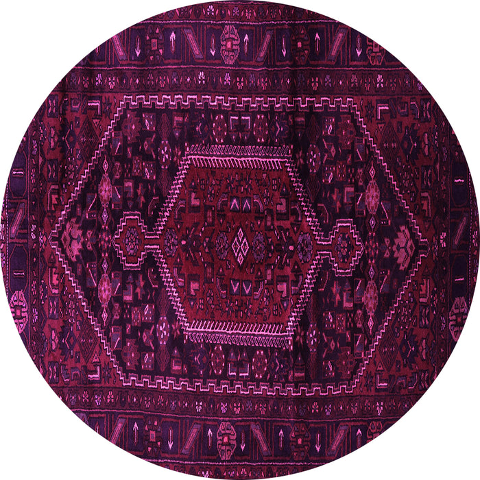 Round Machine Washable Persian Pink Traditional Rug, wshtr3092pnk