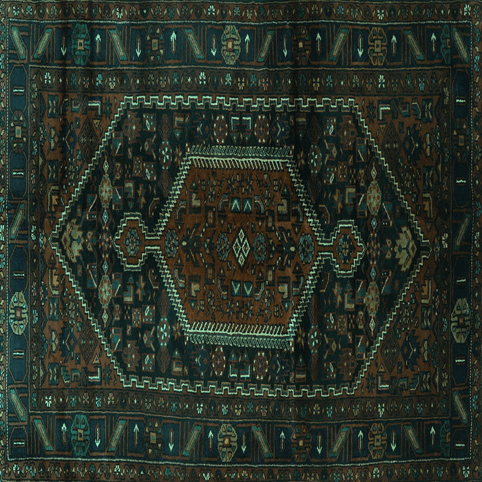 Square Persian Turquoise Traditional Rug, tr3092turq