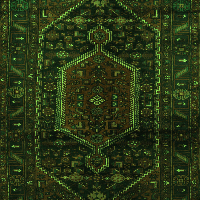 Serging Thickness of Machine Washable Persian Green Traditional Area Rugs, wshtr3092grn