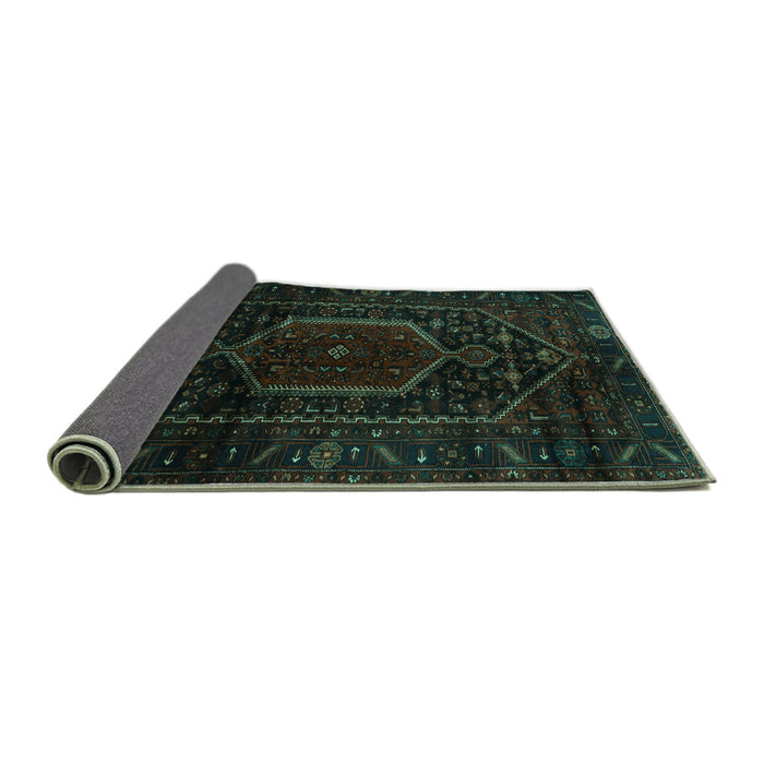 Sideview of Persian Turquoise Traditional Rug, tr3092turq
