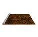 Sideview of Machine Washable Persian Yellow Traditional Rug, wshtr3092yw