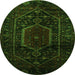 Square Persian Green Traditional Rug, tr3092grn