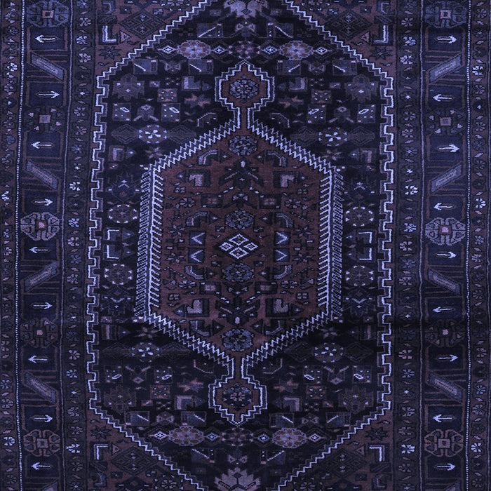 Machine Washable Persian Blue Traditional Rug, wshtr3092blu