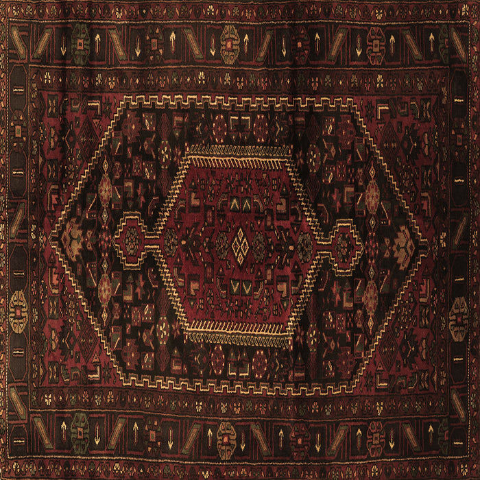Square Machine Washable Persian Brown Traditional Rug, wshtr3092brn