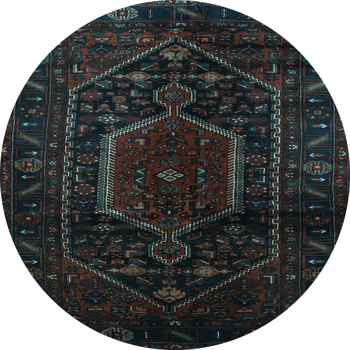 Round Persian Light Blue Traditional Rug, tr3092lblu