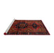 Sideview of Machine Washable Traditional Crimson Red Rug, wshtr3093