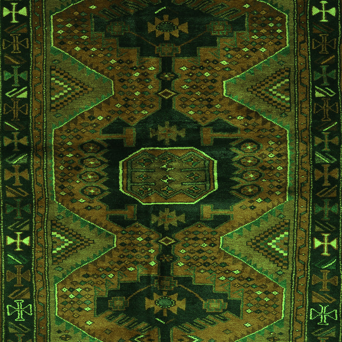 Serging Thickness of Machine Washable Persian Green Traditional Area Rugs, wshtr3093grn