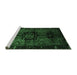 Sideview of Machine Washable Persian Emerald Green Traditional Area Rugs, wshtr3093emgrn