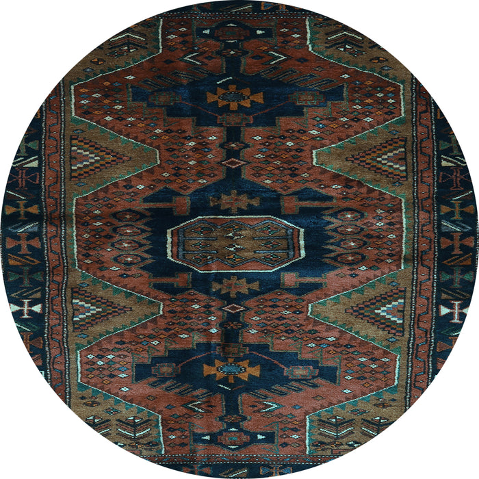 Round Persian Light Blue Traditional Rug, tr3093lblu