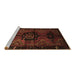 Sideview of Machine Washable Persian Brown Traditional Rug, wshtr3093brn