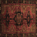 Square Persian Brown Traditional Rug, tr3093brn