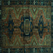 Square Persian Turquoise Traditional Rug, tr3093turq