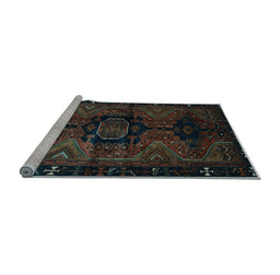 Sideview of Machine Washable Persian Light Blue Traditional Rug, wshtr3093lblu