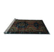 Sideview of Machine Washable Persian Light Blue Traditional Rug, wshtr3093lblu