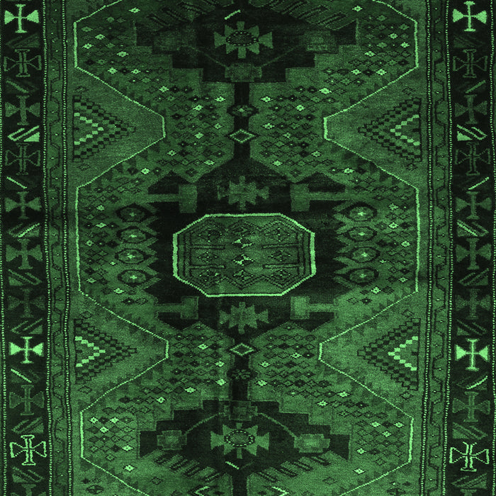 Machine Washable Persian Emerald Green Traditional Area Rugs, wshtr3093emgrn