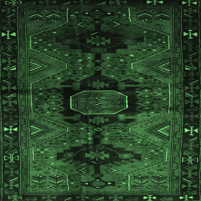 Square Machine Washable Persian Emerald Green Traditional Area Rugs, wshtr3093emgrn