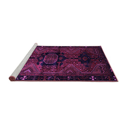 Sideview of Machine Washable Persian Purple Traditional Area Rugs, wshtr3093pur