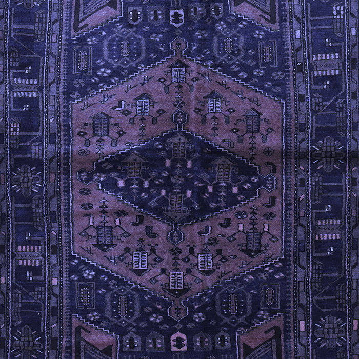 Machine Washable Persian Blue Traditional Rug, wshtr3094blu