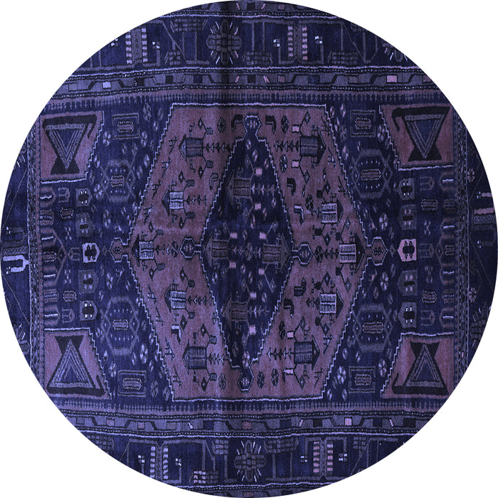 Round Persian Blue Traditional Rug, tr3094blu