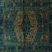Square Persian Turquoise Traditional Rug, tr3094turq